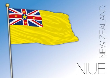 Niue bayrağı, Yeni Zelanda, vektör illüstrasyon
