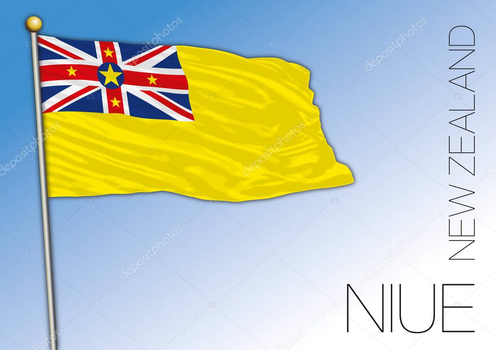 Niue flag, New Zealand, vector illustration