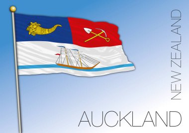 Auckland bayrağı, Yeni Zelanda, vektör illüstrasyon