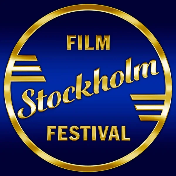 Logo Festival Cine Estocolmo Suecia Ilustración Editorial Oro Estilo Metálico — Foto de Stock