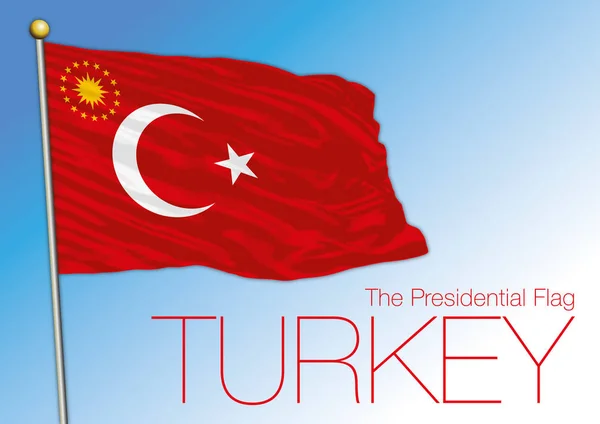 Turkiet Officiella Presidentflagga Vektor Illustration — Stock vektor