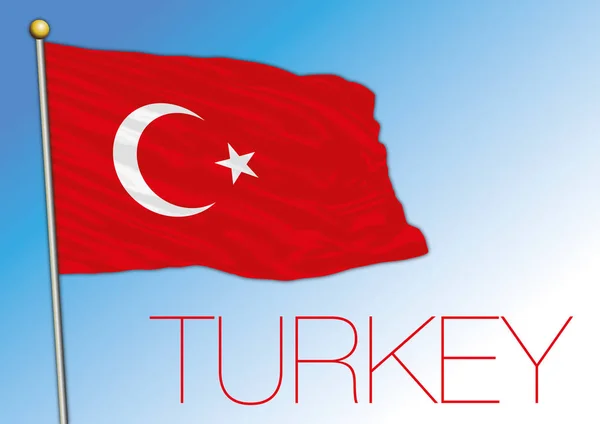 Turkiet Officiella Flagga Vektor Illustration — Stock vektor