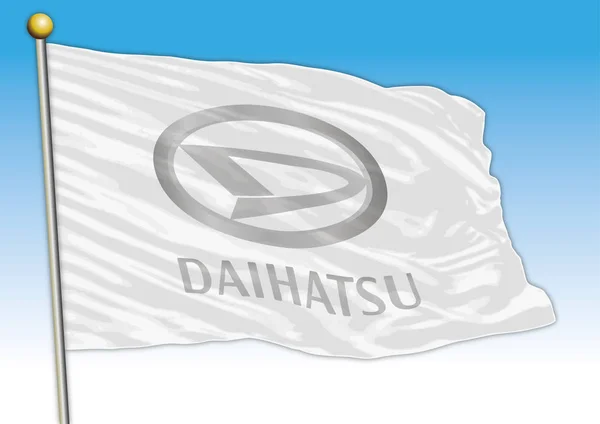 Daihatsu Groupe Industriel Automobile Drapeau Avec Logo Illustration — Image vectorielle