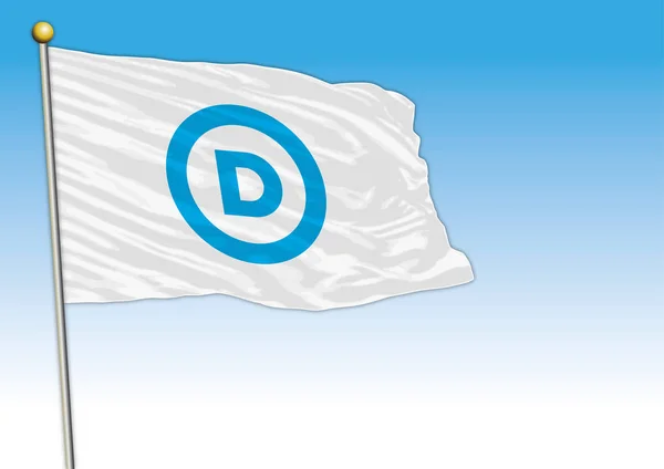 Demokratikus Párt Zászló Egyesült Államok Vektor Illusztráció Szerkesztőség — Stock Vector