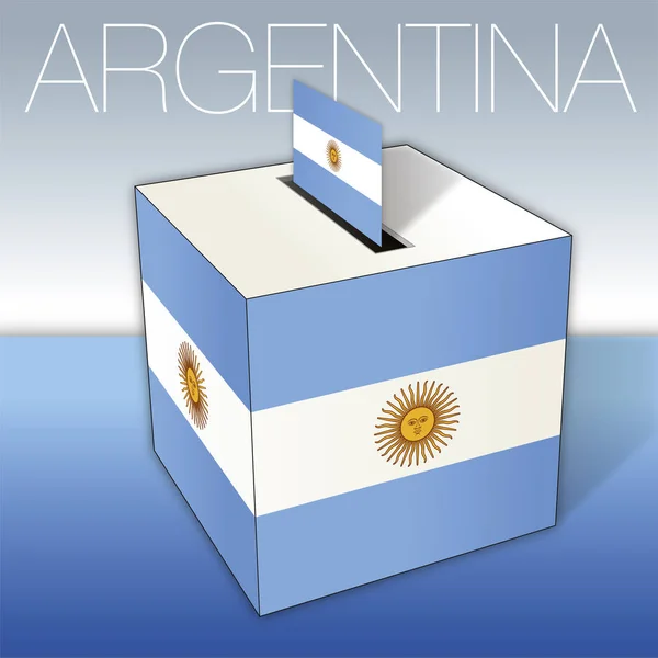 阿根廷 投票箱 国旗和阿根廷共和国国家符号 矢量图解 — 图库矢量图片