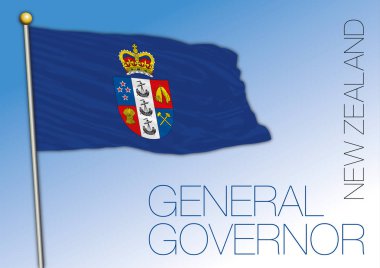 Nz Genel Valisinin Yeni Zelanda resmi bayrağı, vektör illüstrasyon