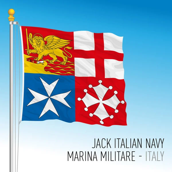 Flaga Jacka Włoch Włochy Ilustracja Wektora — Wektor stockowy