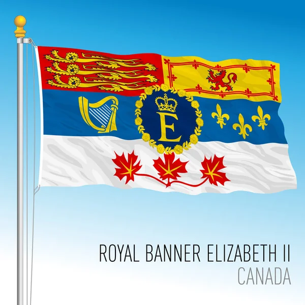 Kanada Offizielle Flagge Von Elizabeth Vektorillustration — Stockvektor