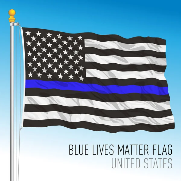 Blue Lives Matter Bandera Movimiento Ilustración Vectores — Archivo Imágenes Vectoriales