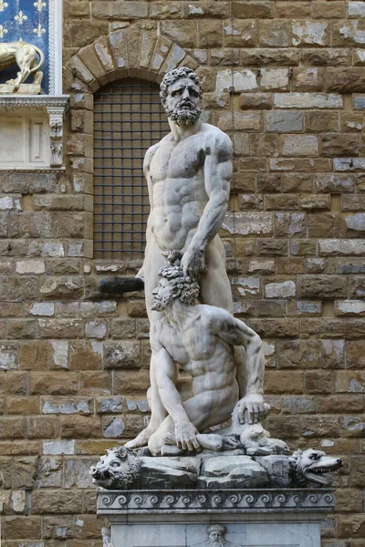 Statue Hercule Cacus Sculture Place Signoria Florence Italie — Photo