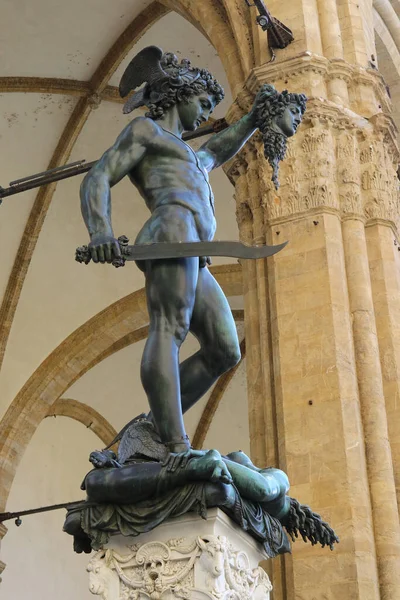 Персей Головою Медузи Бронзова Статуя Бенвенуто Челліні Площа Синьйорія Флоренція — стокове фото