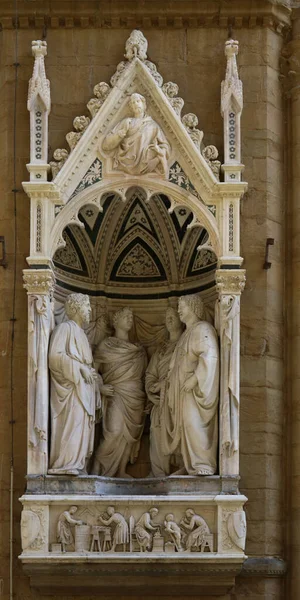 Sculpture Four Crowned Martyrs Four Saints Masters Wood Stone Workers — Stock Photo, Image