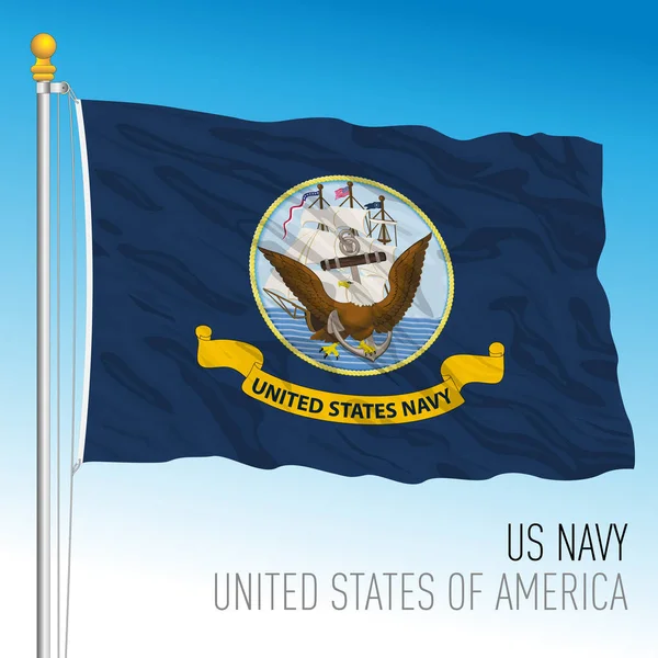 Navy Official Flag United States Vector Illustration — Stock Vector