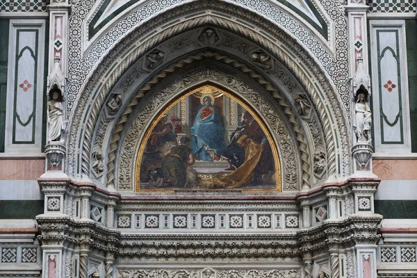 Mosaico Luneta Direita Catedral Santa Maria Fiore Noite Partes Douradas — Fotografia de Stock