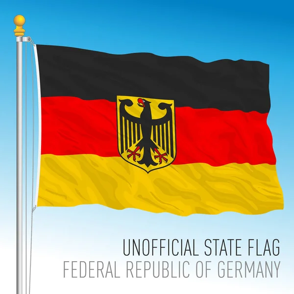 Drapeau Allemagne Variante Non Officielle Avec Armoiries Illustration Vectorielle — Image vectorielle