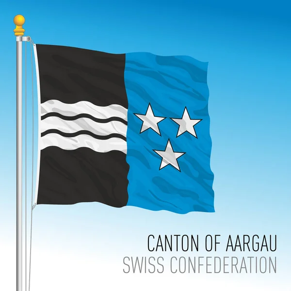 Cantone Argovia Bandiera Ufficiale Svizzera Paese Europeo Illustrazione Vettoriale — Vettoriale Stock