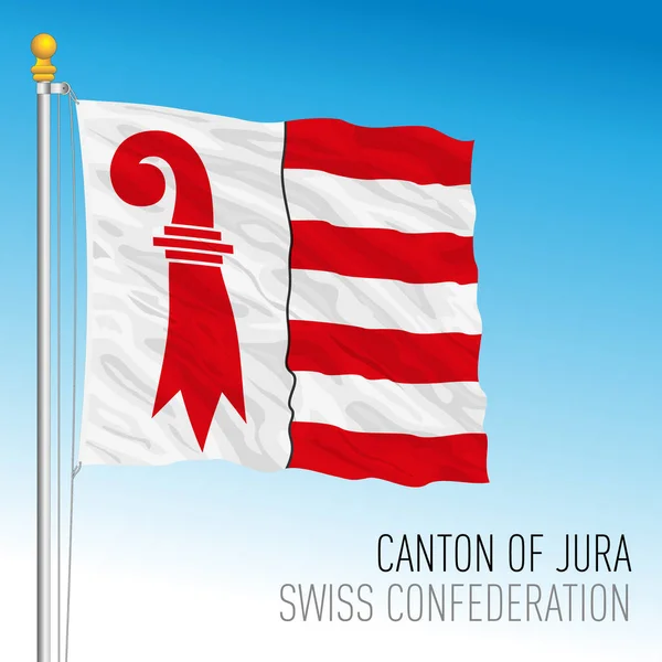 Kanton Jura Officiell Flagga Schweiz Europeiskt Land Vektor Illustration — Stock vektor