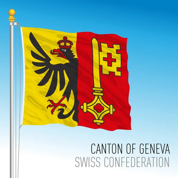 Kanton Genewa Oficjalna Flaga Szwajcaria Państwo Europejskie Ilustracja Wektora — Wektor stockowy