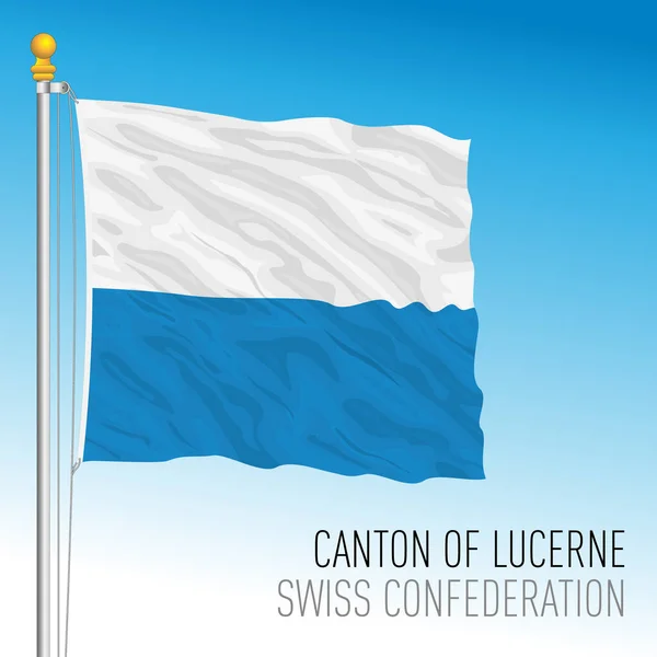 Kanton Luzern Offizielle Flagge Schweiz Europäisches Land Vektorabbildung — Stockvektor