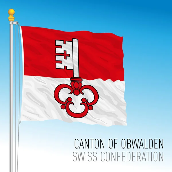 Canton Obwalden Official Flag Switzerland European Country Vector Illustration — 스톡 벡터