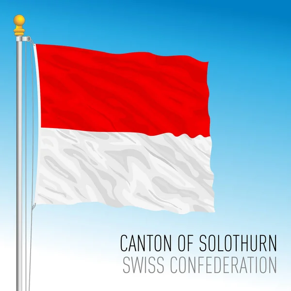 Kanton Solothurn Bendera Resmi Swiss Negara Eropa Gambar Vektor - Stok Vektor