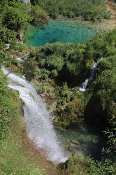 Плитвицкие Озера Хорватия Природные Водопады Ручьи Парке — стоковое фото