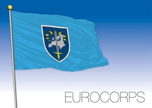 Eurokorpus Europejska Międzynarodowa Flaga Sił Zbrojnych Ilustracja Wektora — Wektor stockowy