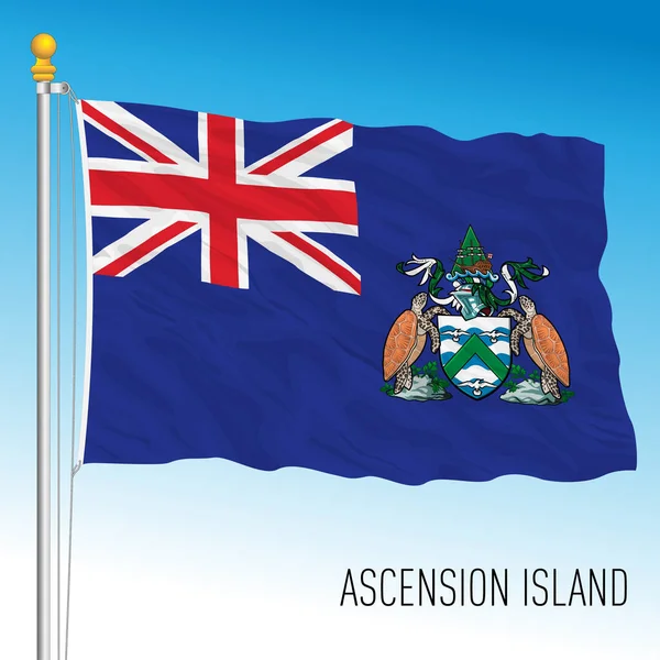 Ascension Island Flagga Brittiskt Territorium Vektor Illustration — Stock vektor