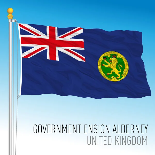 Bandeira Governativa Alderney Reino Unido Ilustração Vetorial —  Vetores de Stock