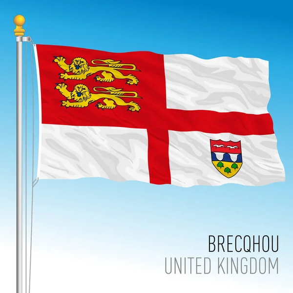 Brecqhou Officiella Flagga Storbritannien Vektor Illustration — Stock vektor