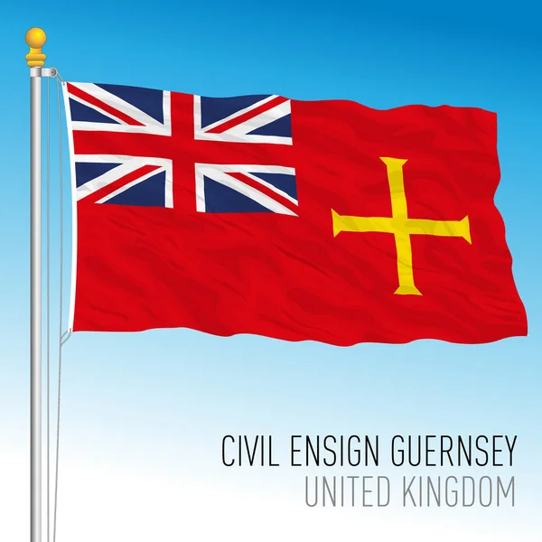 Bandeira Civil Guernsey Reino Unido Ilustração Vetorial —  Vetores de Stock