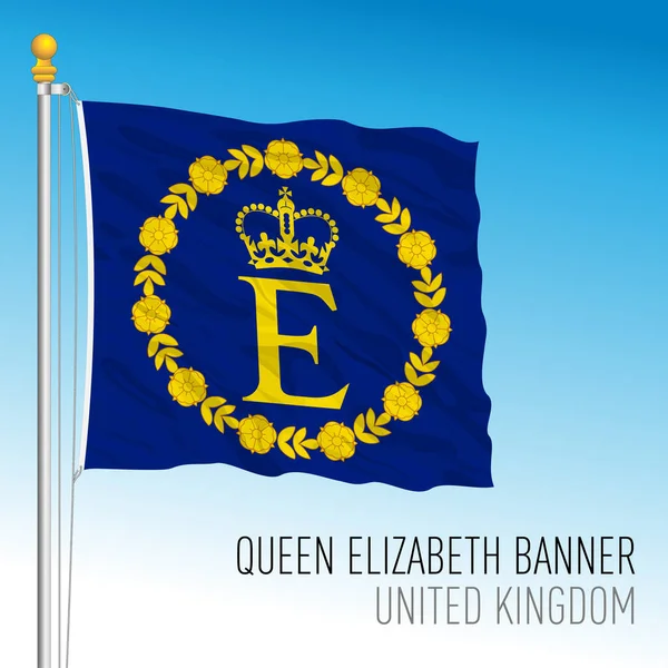 Kraliçe Elizabeth Bayrağı Birleşik Krallık Vektör Illüstrasyonu — Stok Vektör