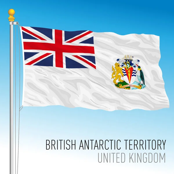 British Antarctic Territory Official Flag United Kingdom Vector Illustration — Stock Vector