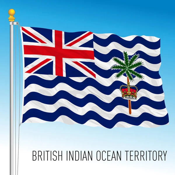 Brittiska Territoriet Indiska Oceanen Officiell Nationell Flagga Vektor Illustration — Stock vektor