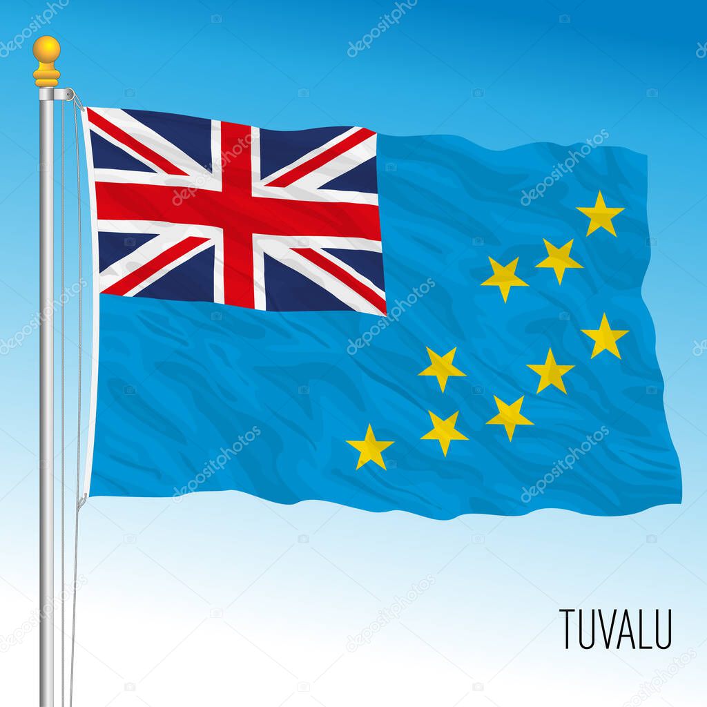 Tuvalu official national flag, oceania, vector illustration