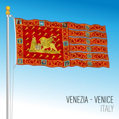 Venedik bayrağı, Veneto, İtalya, vektör illüstrasyonu