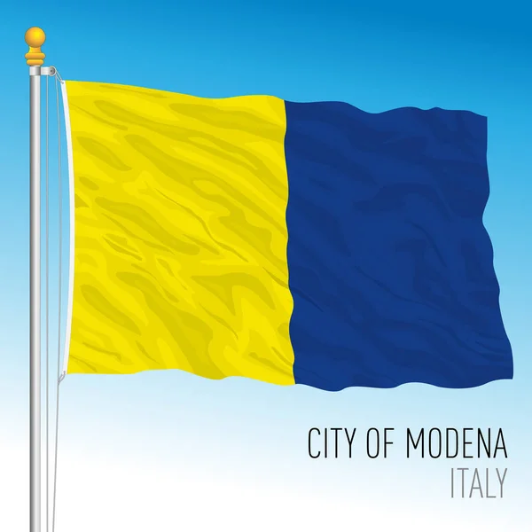 Modena Città Bandiera Ufficiale Emilia Romagna Italia Illustrazione Vettoriale — Vettoriale Stock