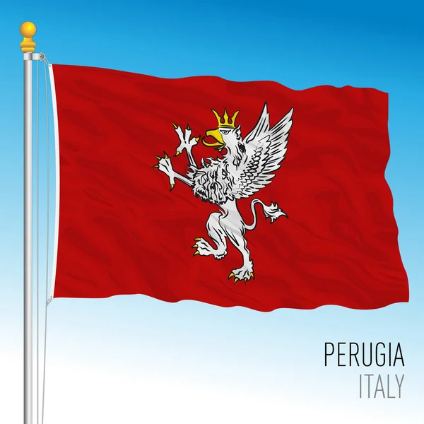 Perugia Bandiera Ufficiale Della Città Umbria Italia Illustrazione Vettoriale — Vettoriale Stock