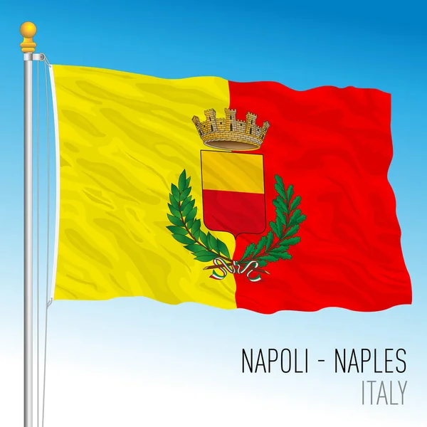 Flaga Miasta Neapol Kampania Włochy Ilustracja Wektora — Wektor stockowy