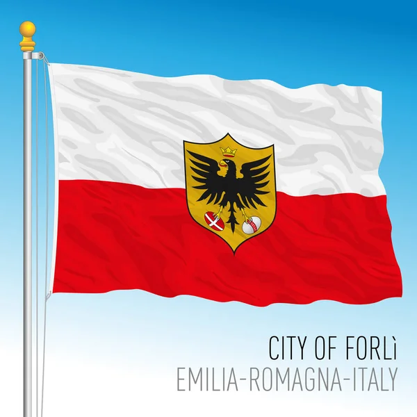Forli Flaggor Staden Och Kommunen Emilia Romagna Italien Vektor Illustration — Stock vektor