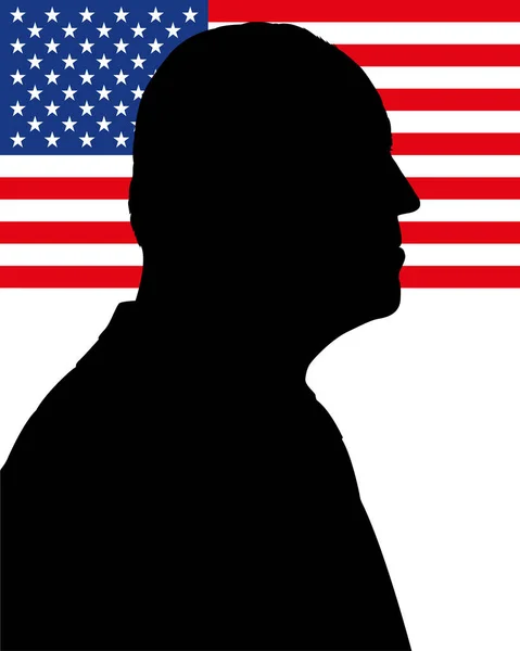 Joe Biden Siluett Illustration Med Amerikansk Flagga Vektor Bild — Stock vektor