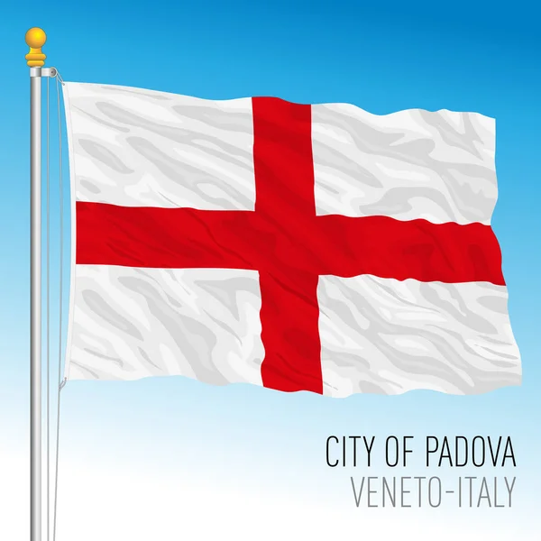 Padova Officiële Vlag Van Stad Veneto Italië Vector Illustratie — Stockvector