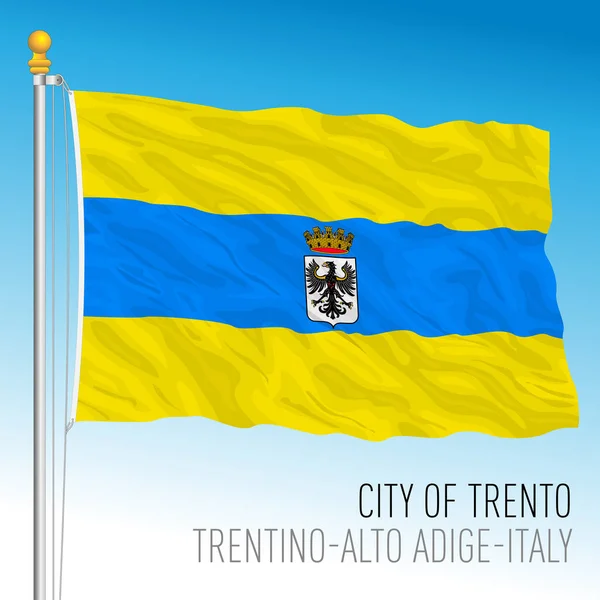 Trento Flaga Miasta Gminy Trentino Alto Adige Włochy Ilustracja Wektora — Wektor stockowy