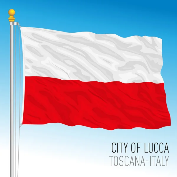 Lucca Oficiální Vlajka Města Obce Toskánsko Itálie Vektorová Ilustrace — Stockový vektor