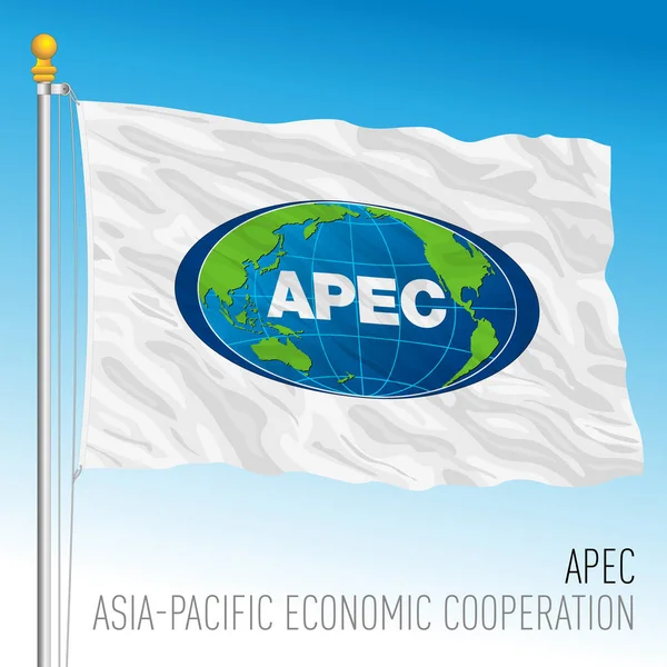 Apec Asia Pacific Economic Cooperation Flag International Organization Vector Illustration — Stock Vector