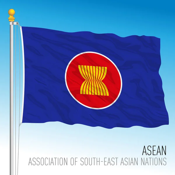 Flagge Des Asean Verbandes Südostasiatischer Nationen Internationale Organisation Vektorillustration — Stockvektor