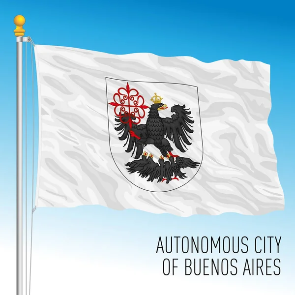 Buenos Aires Autonoma Stad Argentina Flagga Vektor Illustration — Stock vektor