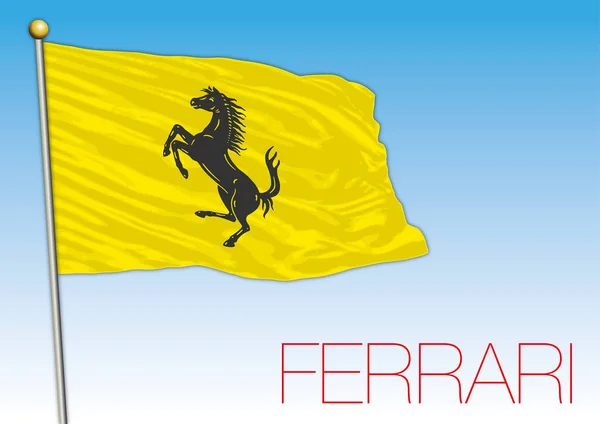 Maranello Ιταλία Έτος 2020 Κίτρινη Σημαία Της Ferrari Αγωνιστικά Αυτοκίνητα — Διανυσματικό Αρχείο