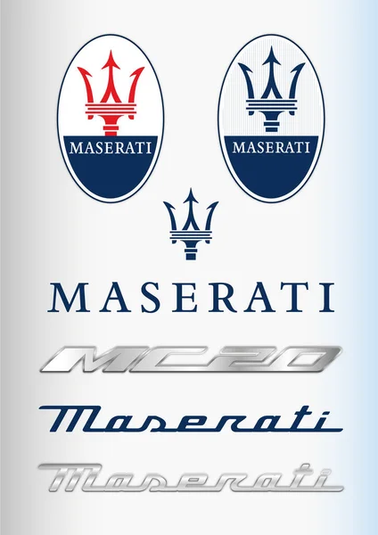 Modena Italia Año 2020 Nueva Marca Coches Maserati Ilustración Vectorial — Vector de stock