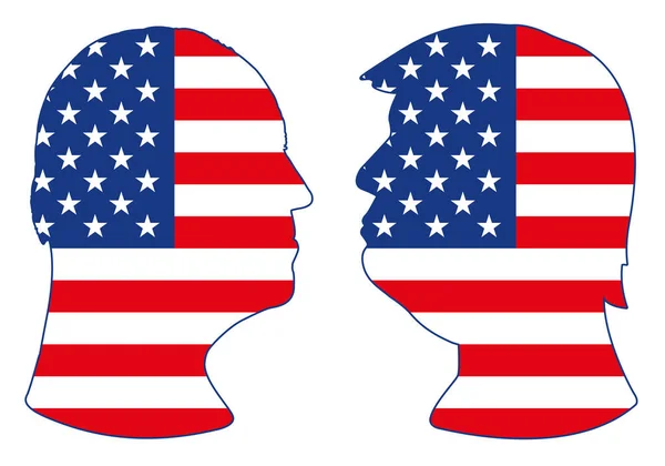 Etats Unis Année 2020 Elections Présidentielles Candidats Silhouette Illustration Avec — Image vectorielle